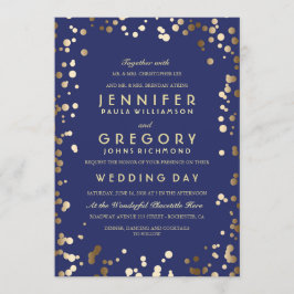 Invitación Boda de oro y de la Marina Confetti elegante