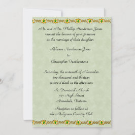 Invitación Boda de oro y joyas de esmeralda