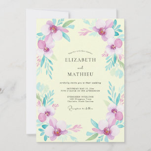 Invitación Boda de orquídea amarilla pálida