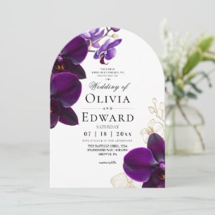 Invitación Boda de Orquídea Lila Púrpura