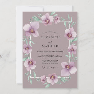 Invitación Boda de Orquídea Malva Polvorienta