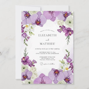 Invitación Boda de Orquídea Opulenta Lavanda