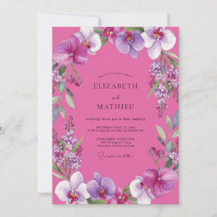 Invitación Boda de Orquídea Púrpura Magenta