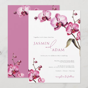 Invitación Boda de Orquídea Rosa Elegante