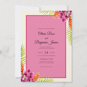 Invitación Boda de Orquídea Tropical Magenta