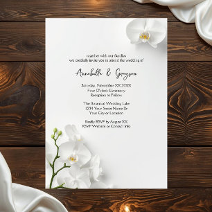 Invitación Boda de Orquídeas Blancas Elegantes