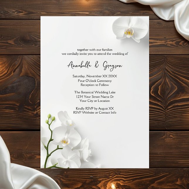 Invitación Boda de Orquídeas Blancas Elegantes (Subido por el creador)