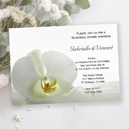 Invitación Boda de orquídeas blancas y velos para la cena