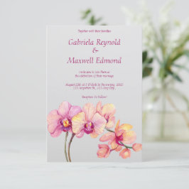 Invitación Boda de Orquídeas de Flores de Agua Elegante