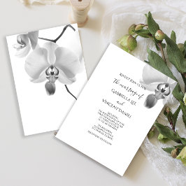 Invitación Boda de orquídeas negras y blancas