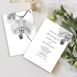 Invitación Boda de orquídeas negras y blancas