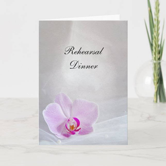Invitación Boda de orquídeas y velos rosados (Anverso)