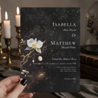 Boda de ortografía gótica negra y blanca
