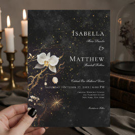Invitación Boda de ortografía gótica negra y blanca