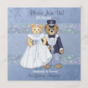 Invitación Boda de Oso de Novia y Groom Teddy