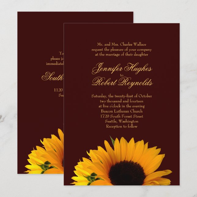 Invitación Boda de otoño (Anverso / Reverso)