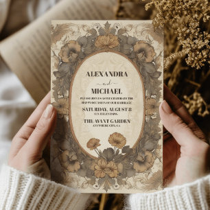 Invitación Boda de Otoño Art Nouveau