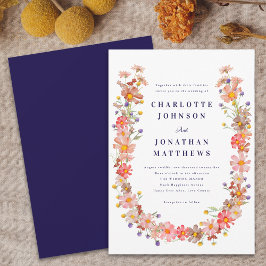 Invitación Boda de Otoño Bohemia con Flores Silvestres
