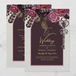 Invitación Boda de otoño BOTHIC ROSA Burgundy