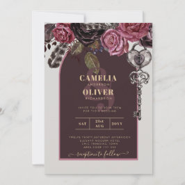 Invitación Boda de otoño BOTHIC ROSA Burgundy