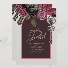 Invitación Boda de otoño BOTHIC ROSA Burgundy
