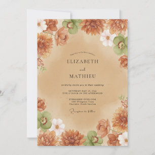 Invitación Boda de Otoño Cálido en Terracota