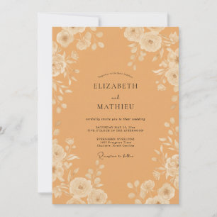Invitación Boda de otoño con albaricoque pulido