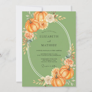 Invitación Boda de Otoño con Calabaza y Musgo