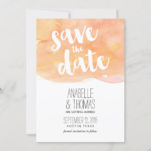 Invitación Boda de otoño con color de agua naranja Guardar la