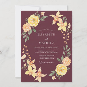 Invitación Boda de Otoño con Esmalte Granate