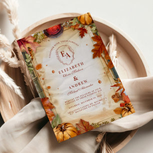 Invitación Boda de otoño con especias rusticas de calabaza