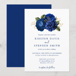 Invitación Boda de otoño con flores de invierno de la Marina