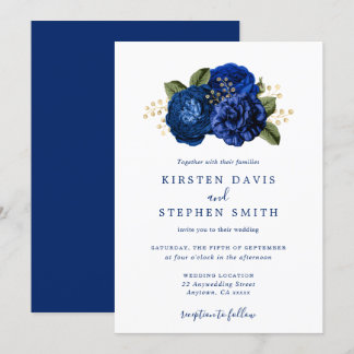 Invitación Boda de otoño con flores de invierno de la Marina 