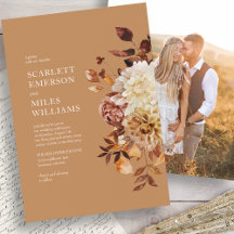 Boda de otoño con foto dorada