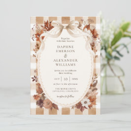 Invitación Boda de Otoño con Hojas Elegantes