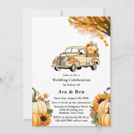 Invitación Boda de otoño de camiones de cosecha amarilla y Na