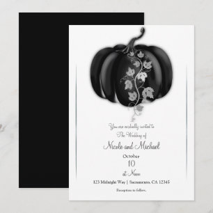 Invitación Boda de Otoño de Cuentacuentos de Calabaza Negra y