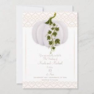 Invitación Boda de Otoño de Cuento de Calabaza Blanca y Meloc