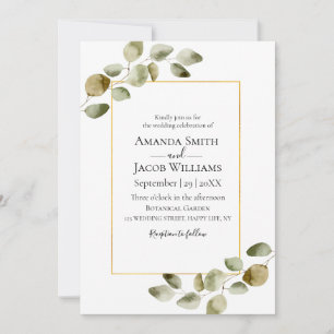 Invitación Boda de otoño de eucalipto ruso 