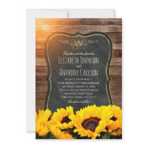 Boda de otoño de girasol Cartón rústico