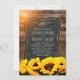 Invitación Boda de otoño de girasol Cartón rústico