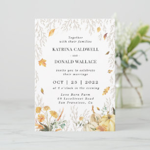 Invitación Boda de otoño de la hoja de caída