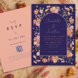 Invitación Boda de otoño de la Marina de Guerra del Arco de F