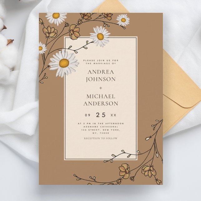 Invitación Boda de otoño de las flores de marea y marea (Subido por el creador)