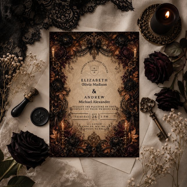Invitación Boda de Otoño de Romance Oscuro (Subido por el creador)