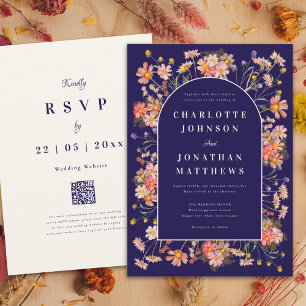 Invitación Boda de otoño de Terracotta, Marina de Guerra de F