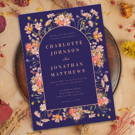 Invitación Boda de otoño de Terracotta, Marina de Guerra de F