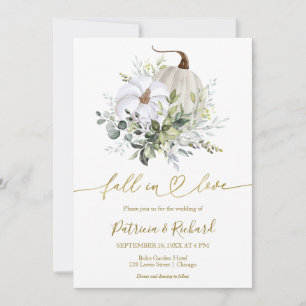 Invitación Boda de Otoño de Verde Pumpkins Enamórate
