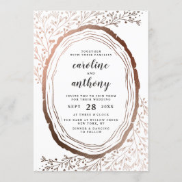 Invitación Boda de otoño del Relieve metalizado de cobre de l
