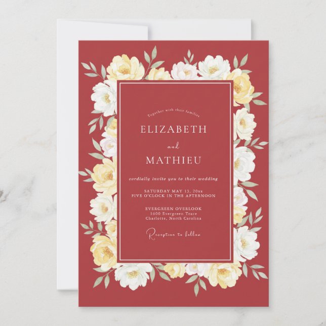 Invitación Boda de Otoño Distinguida con Canela (Anverso)